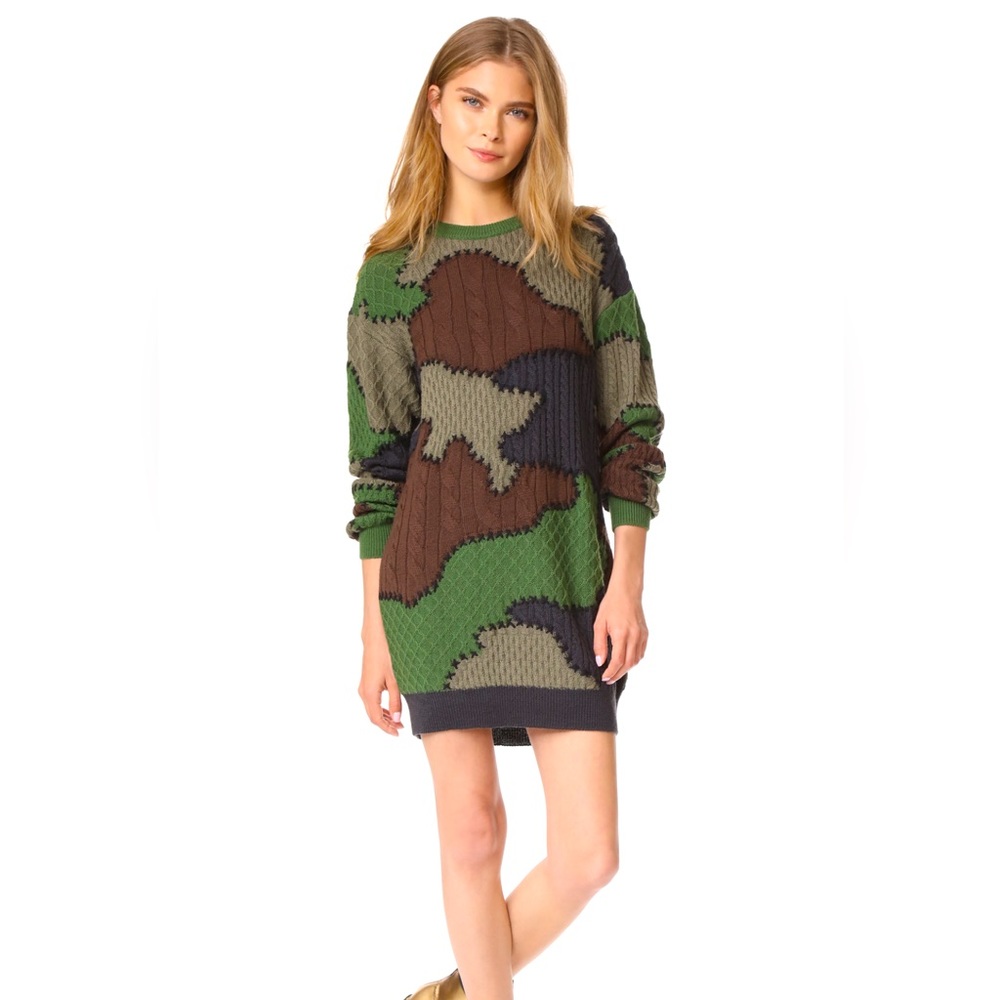 Moschino Couture Camouflage Sweater Dress Size M